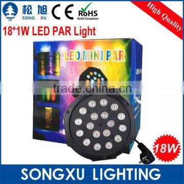 show equipment 18x1w rgb portable led flat par light event lighting