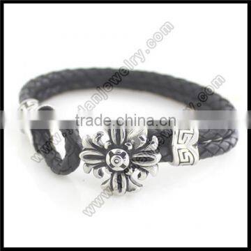 Men North Skull Bio Magnetic Leather Bracelet Quality Choice photo-4