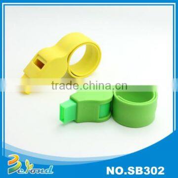 Promotion gift silicone slap whistle wristband