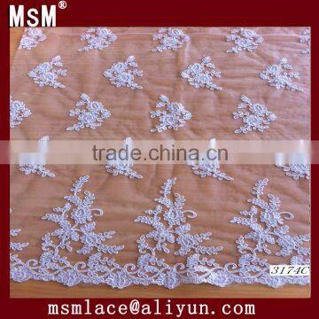 2015 New design ! Ivory Embroidery cording lace fabric for wedding dress