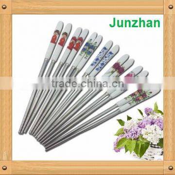 Stainless steel chopsticks with ceremic handle