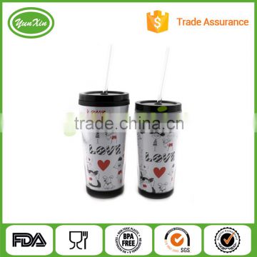 Eco-Friendly Feature plastic double wall drinking tumbler