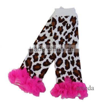 Baby Hot Pink Ruffles Brown Leopard Leg Warmers