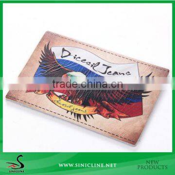 Sinicline Antique Finished Colorful Printed Leather Label for Garment