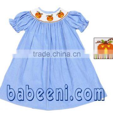 Lovely Jack O-lantern hand smocked bishop dress