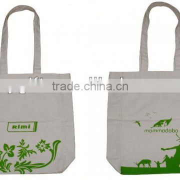 printed plain white cotton tote bag