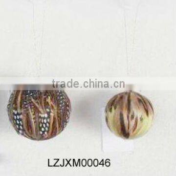 Christmas Ringneck almond feather balls LZJXM00046