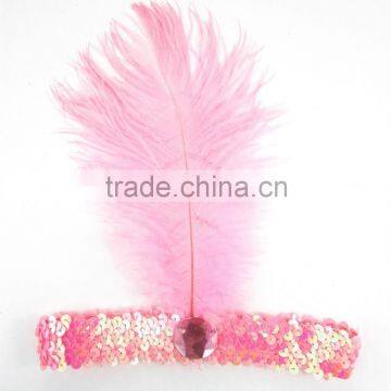 Sequin feather flapper headpiece