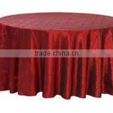 Round Pintuck Taffeta Table Cloth/ Wholesale Pintuck Taffeta Table Linen Wedding Decoration