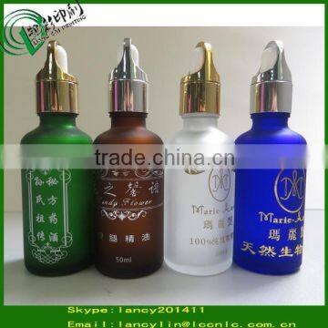 50ml clear blue green amber glass bottle with press pump dropper bottle                        
                                                Quality Choice