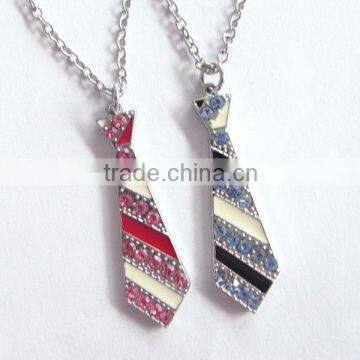 crystal tie necklace