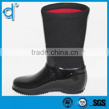 Warming Waterproof Black Neoprene Rubber Rain Boots