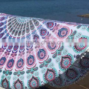 Boho Hippie Cotton Gypsy Round Mandala Beach Throw Tapestry Mandala Throw Wall Hanging