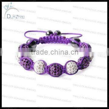 Heavy alloy with rhinestone shamballa bracelet