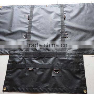 Custom Heavy Duty Lumber Tarp - 24' x 27' (8' Drop & Flap) - 18oz Black Tarp