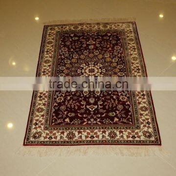 turkish classic handmade silk carpet hand knotted silk prayer rug carpet