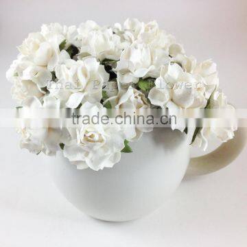 White Handmade Mulberry Paper Flower, Wedding Party, Scrap-booking Crafts, Wholesale 21/15 photo-2