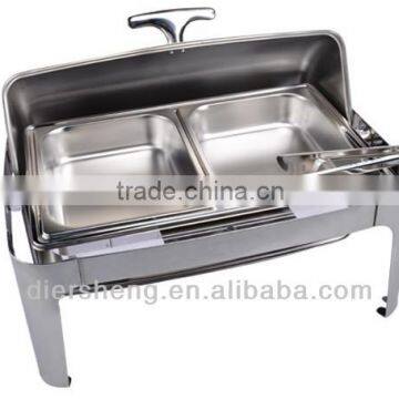 Rectangle Roll Top Stainless Steel Chafing Dish