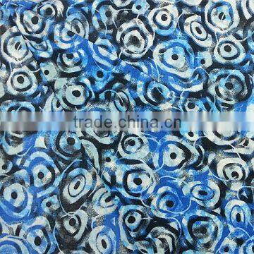 Esse Textile Hot selling knitted fabric FDY fabric blue flowers printed fabric