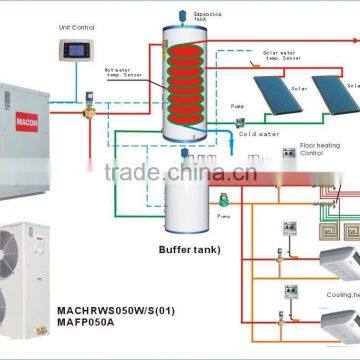 MACON split type EVI DC inverter heat pump for cold area house heating and domestic hot waer