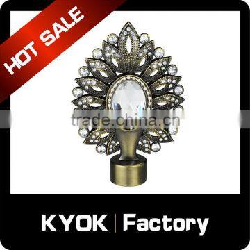 KYOK 2016 Fashionable Windows Design High Quality Chrome Curtain Rod Finials