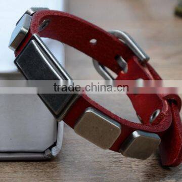 LM364 2016 Vintage Leather Bracelet With Alloy Charms