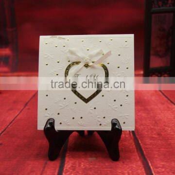 Save 10% Cute hot stamping heart shaped wedding invitation cards