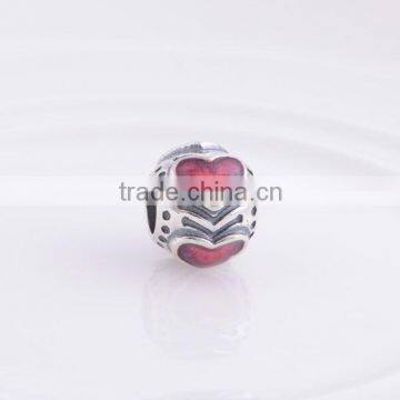 European Jewelry Silve Love Heart Dangle Bead Diy