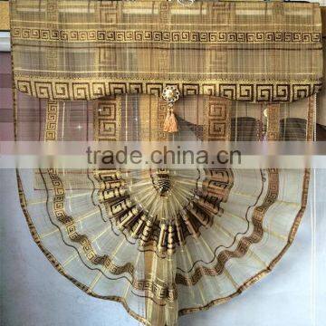 Gold sheer fan-shaped curtain styles roman blind curtain for dubai