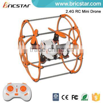 Slipping/climbing/flying 2.4G RC quadcopter mini drone with spherical protective ring.