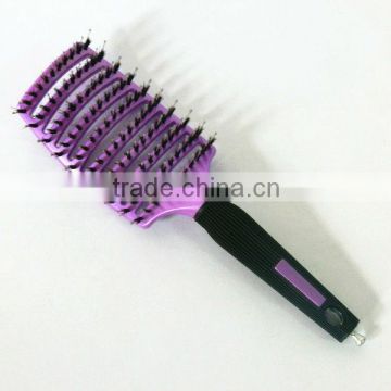 curved design massage boar bristle mixed nylon hair brush