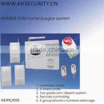 16 wireless zones GSM Alarm System send sms