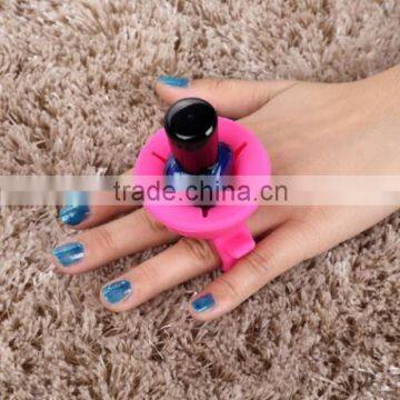 Silicone Nail Polish Bottle Holder, Wearable Nail Polish Holder, Nail Art Polish Finger Stand Ring photo-3