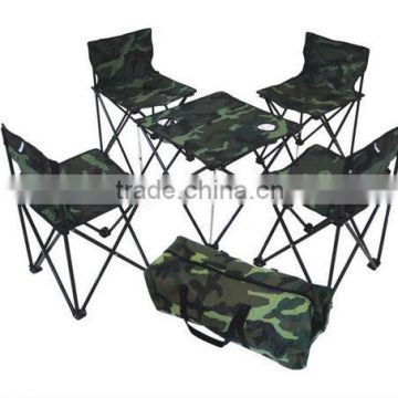 Folding compact table and chairs set