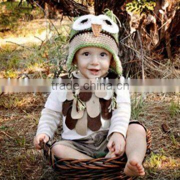 Owl Hat Baby Boy Beanie Owl Crochet Hat Photo Prop Photography