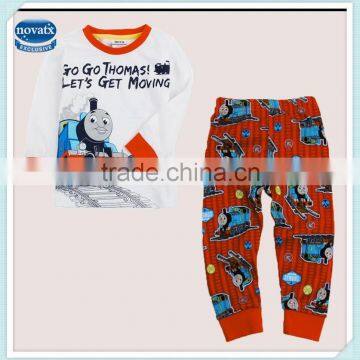 (AB4428) White NOVA 2-6y sleepwear wholesale kids clothes thomas baby boys long sleeves pijamas clothing sets