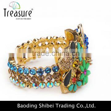 Dubai Handmade Gold Rhinestone Mosaic Ethnic Bracelet Bangle on Sale in 2016 New Year photo-4