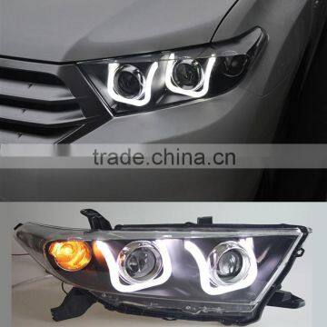 12V LED Car Angel Eye Headlight Assembly Headlamp For Toyota Highlander 2011 2012