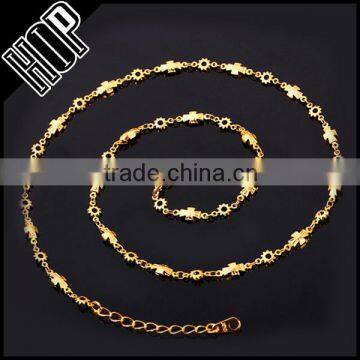 Fashion top sale stainless steel real gold plate cross chain