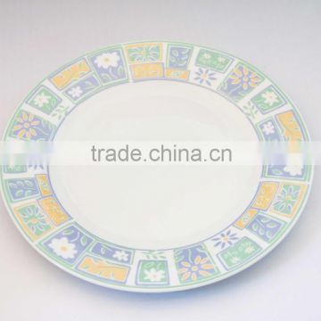 Wholesale cheap white ceramic shallow dinner dish, custom round porcelain dinner plate