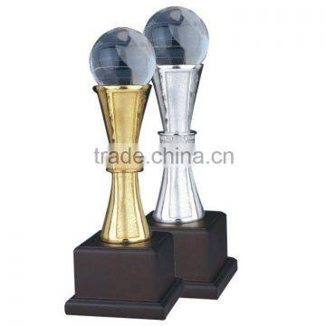 Personality Metal Plated Globe Resin Sports Trophy