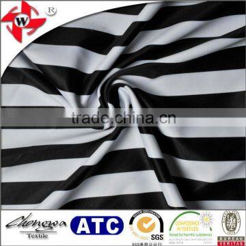 polyester spandex elastic lycra striped printed fabric for swimwear underwear