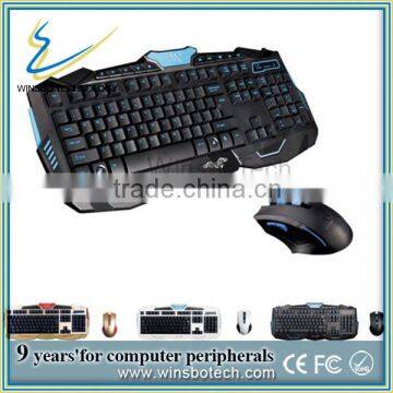 high quality Wireless 2.4G multimedia gaming keyboard and mouse combo sets