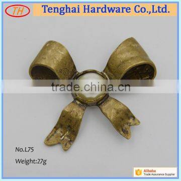 2016 New style decorative high quality custom bowknot metal for handbags