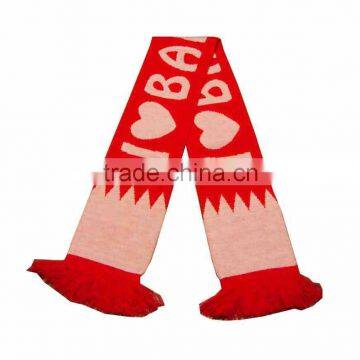 bob trading brand OEM football fans Knitting scarf womens double knitting scarf pattern