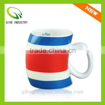 ceramic coffee cup with stripe print for office