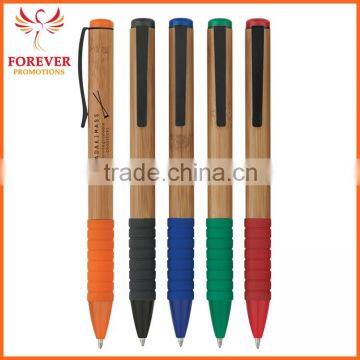 Wholesale Custom Logo Ballpoint Pen Eco-friendly Natural Bamboo Barrel Twist Action Ballpoint Pen New Design