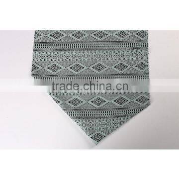 Classical blue rhombus design polyester double jacquard knitting fabric