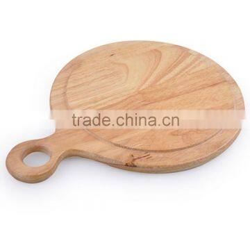 round wood pizza cutting board with handle