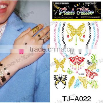 Temporary Feature and Metallic Tattoo Sticker custom colorful tatoos